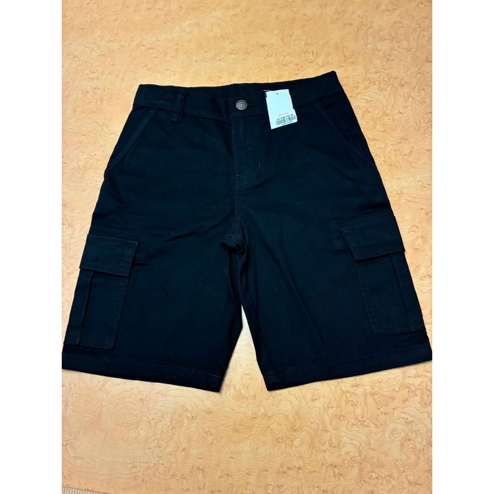 Thereabouts Boys Cargo Shorts‎ Size 10 Black School Uniform Utility Pockets NWT